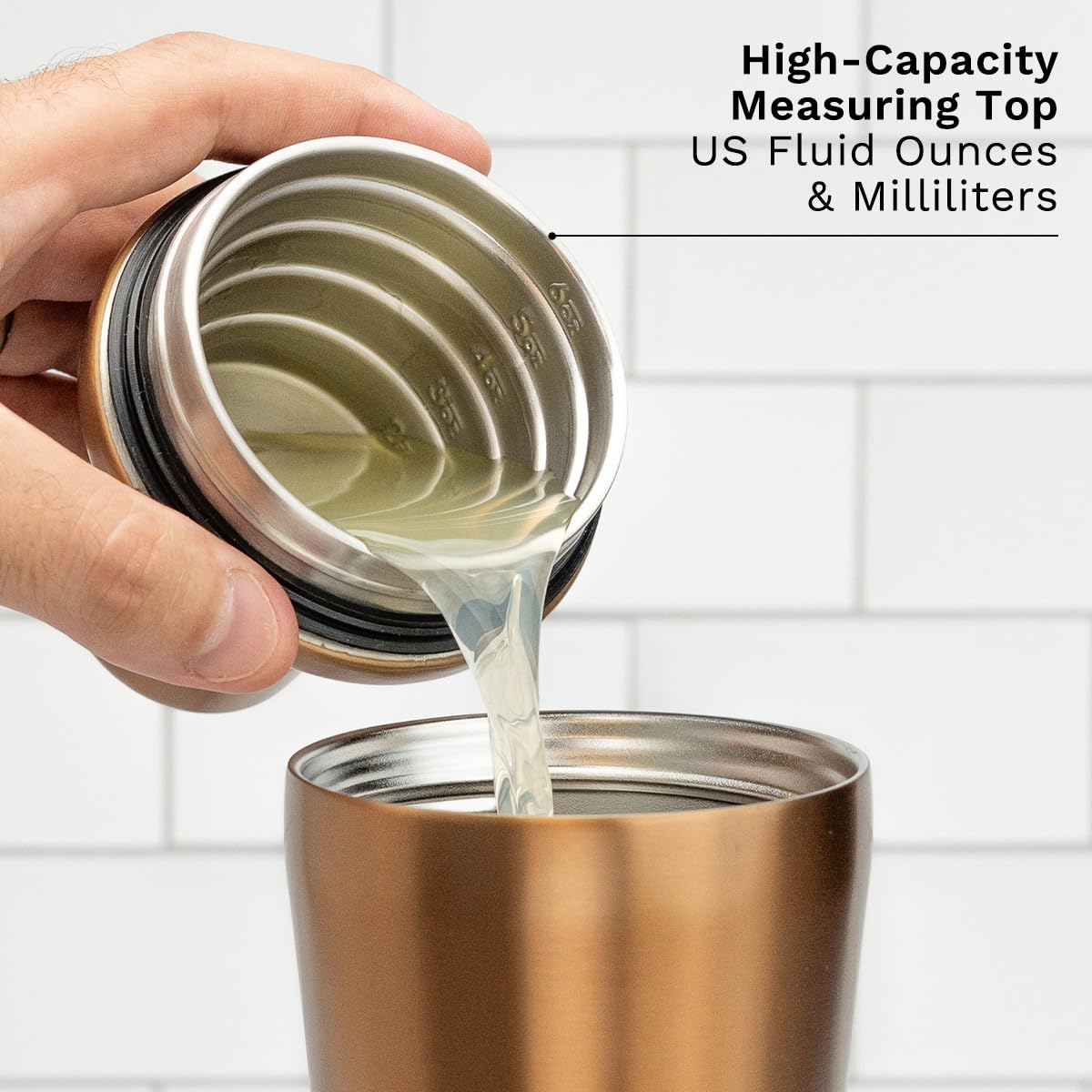 Elevated Craft shaker ergonomic grip for comfortable shaking and control.