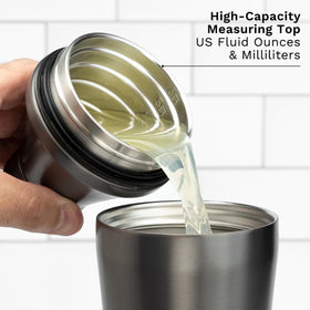 Elevated Craft Hybrid Shaker vacuum-insulation feature keeps drinks cold without condensation on counter.