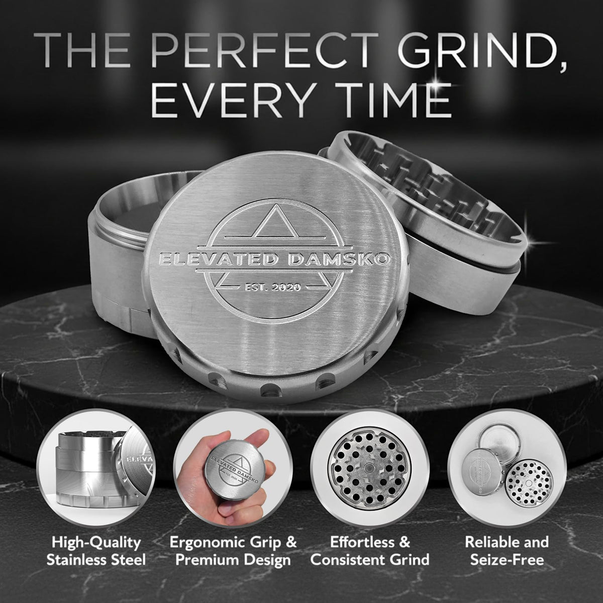 Ergonomic grip on Elevated Damsko enables precise texture control.