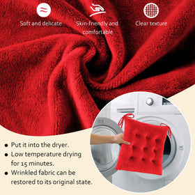 ELFJOY premium tufted velvet seat pad in red adds luxury texture.