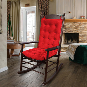 ELFJOY rocker cushion red with straps stays in place during use.