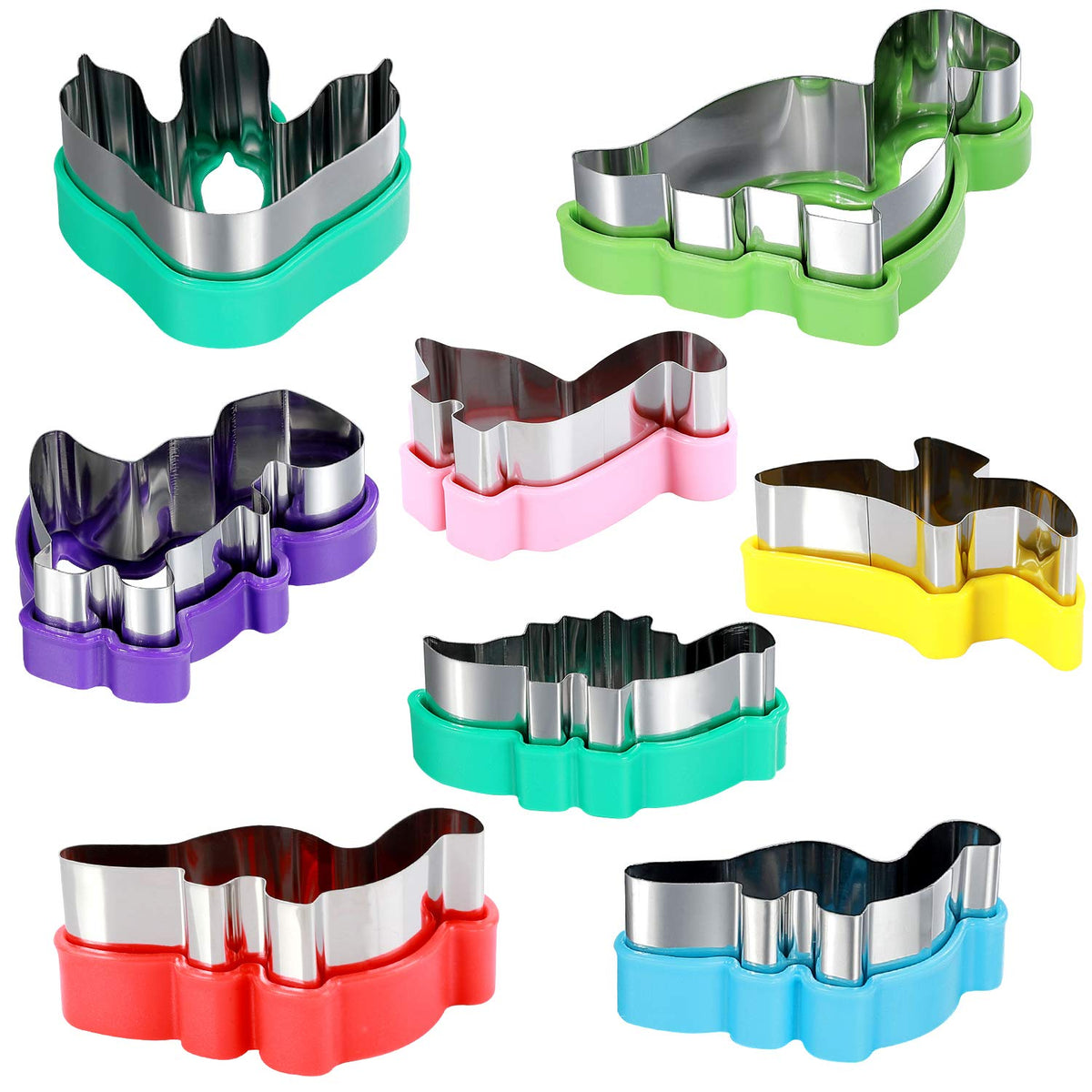 Elfkitwang dishwasher-safe stainless steel cutters for easy cleanup after baking.