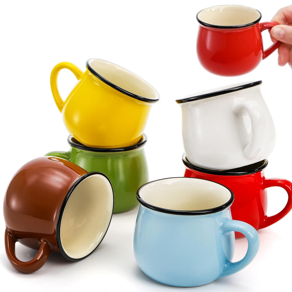 ELFULLY 5 oz demitasse mug in red, ideal for espresso tastings at home.