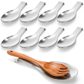 ELFULLY 8 Pack stainless steel spoon rest on stove keeps counters tidy.