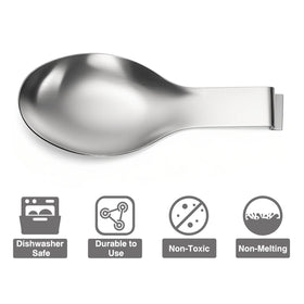 ELFULLY one-piece molded spoon rest simplifies cleaning and storage.