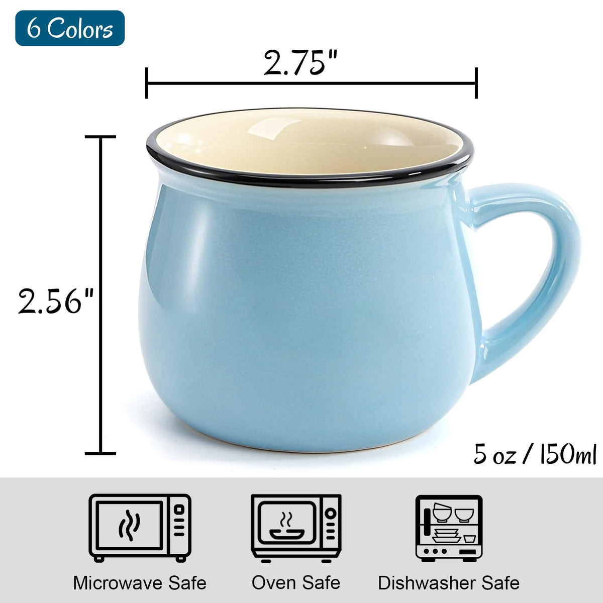 ELFULLY red demitasse mug with handle for comfortable grip.