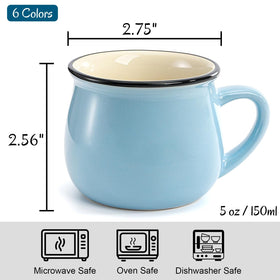 ELFULLY red demitasse mug with handle for comfortable grip.