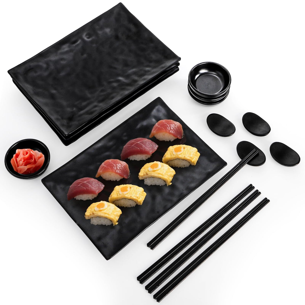 ELFULLY soy sauce bowls with chopsticks ready for dipping and sharing.