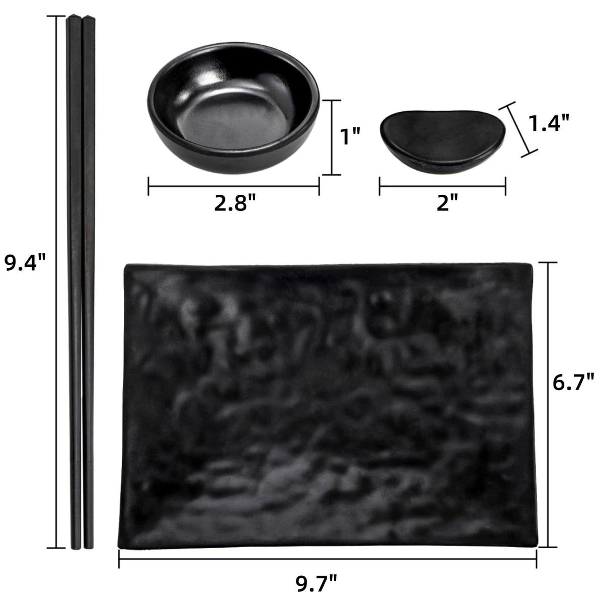 ELFULLY rectangular sushi trays shown in a generous layout for variety.