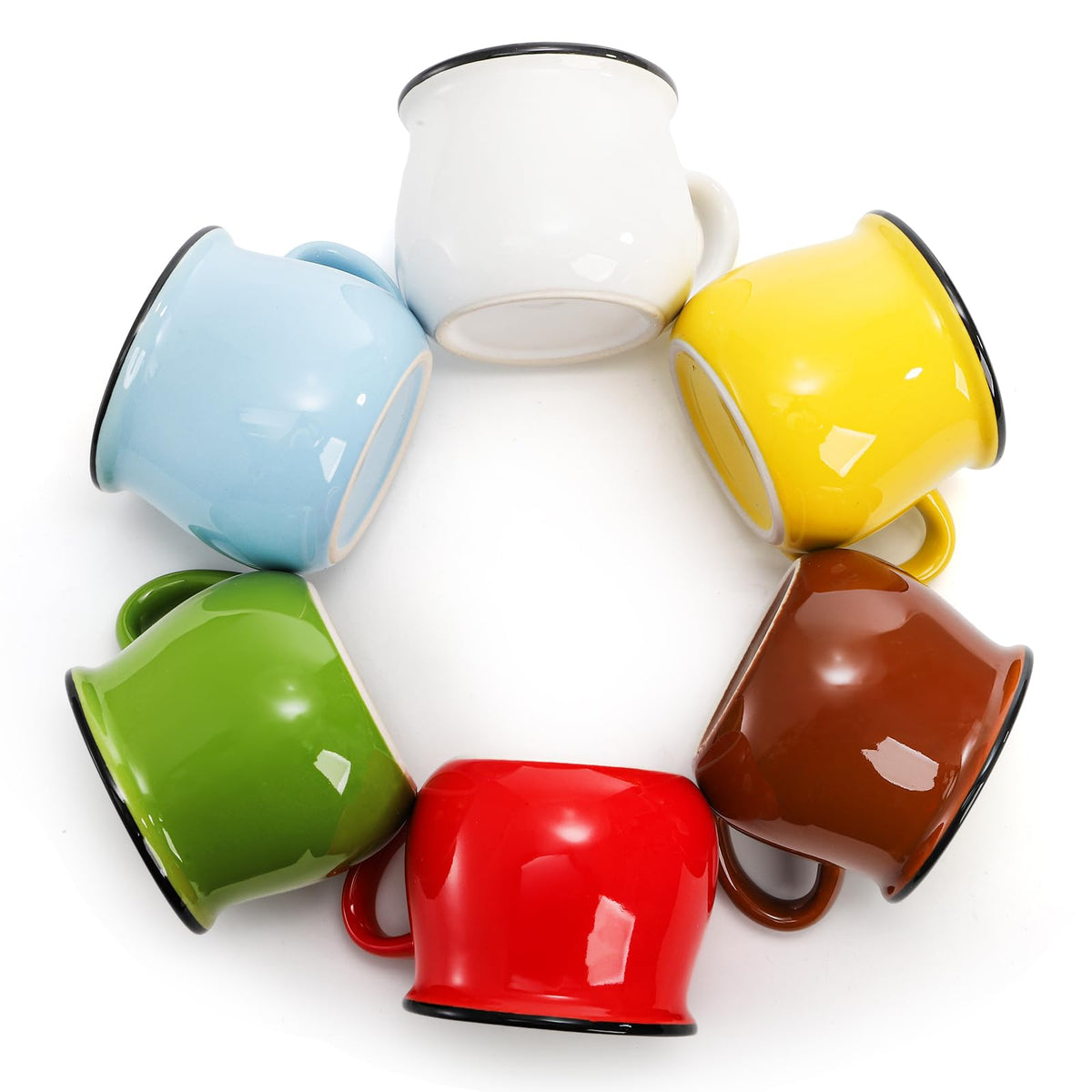 ELFULLY yellow mini mug with flat base for stable placement.