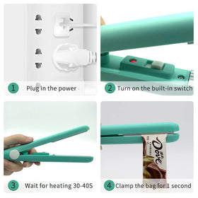 Eliamo bag sealer with long power cable deployed for flexible kitchen use