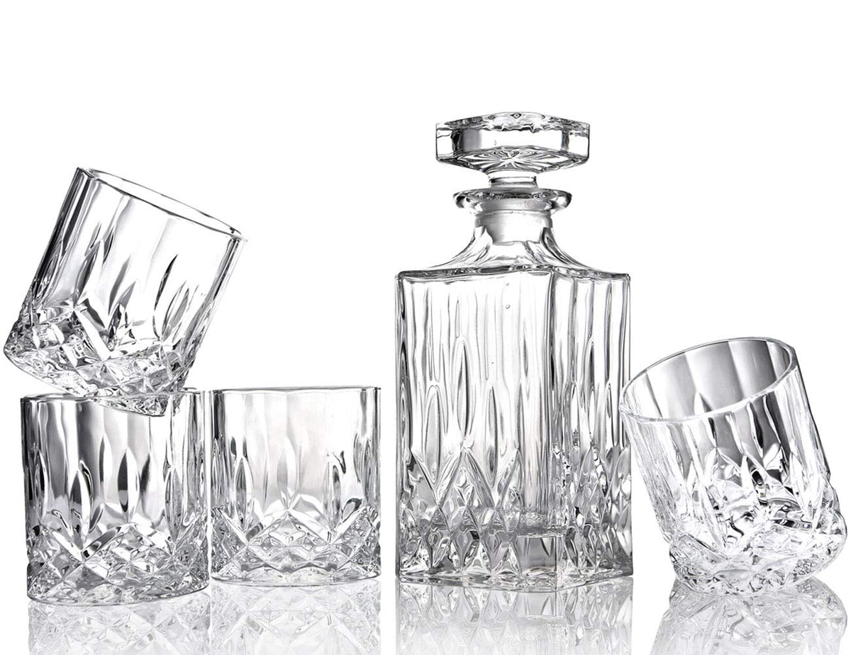 ELIDOMC classic diamond cut whiskey glasses 11 oz for smooth sipping