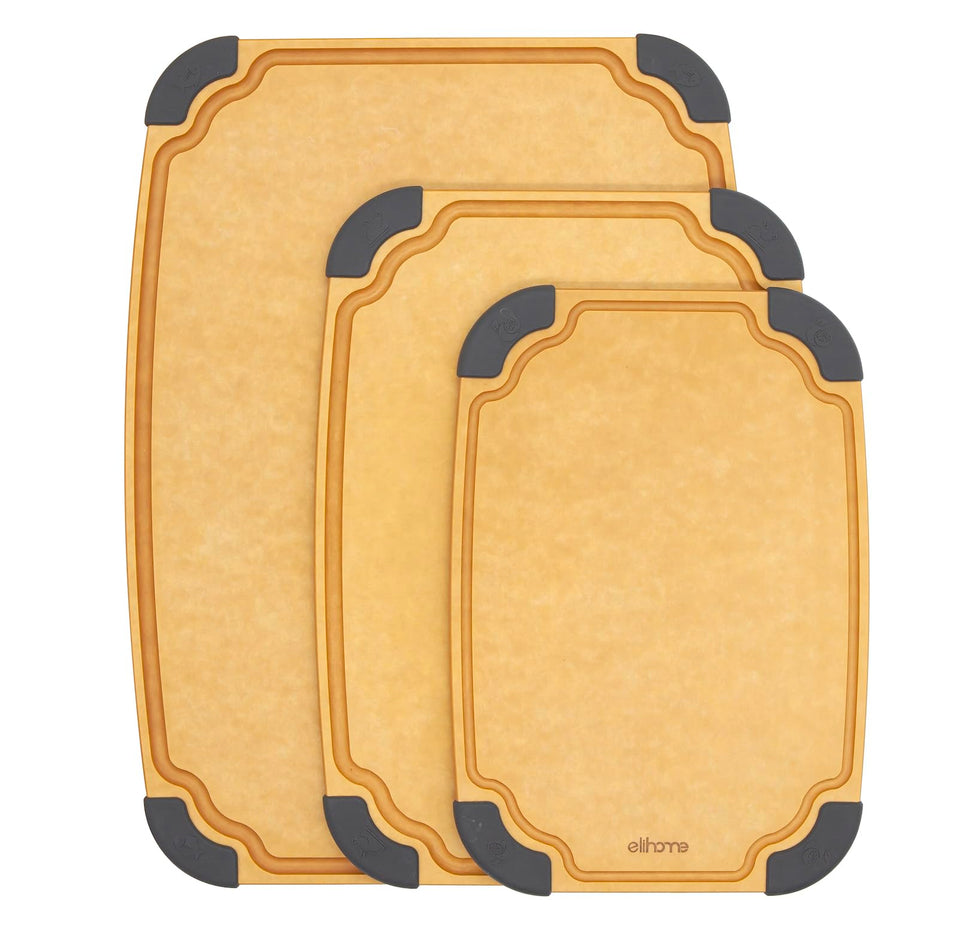 Elihome Essential Series large board shows knife-friendly prep space for ample room.