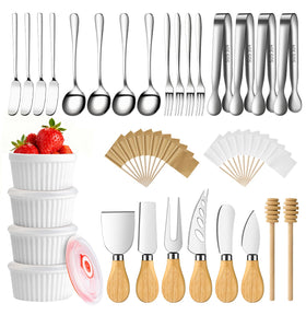 ELIMTEC cheese knife set ready for effortless slicing on a gourmet board