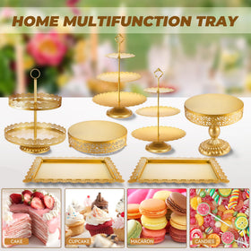 ELIMTEC gold lace-edge round display pan for refined dessert displays