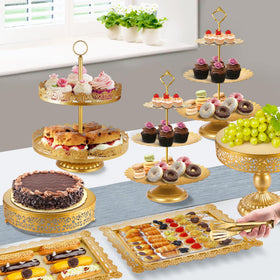 ELIMTEC gold rectangular dessert plate adds versatile serving options