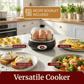Elite Gourmet 16-recipes manual with ideas for eggs and breakfasts.