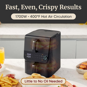 Elite Gourmet 1700W hot air circulation for fast, crisp results.