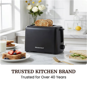 Elite Gourmet 2-Slice Toaster bagel slot fits thick bread slices