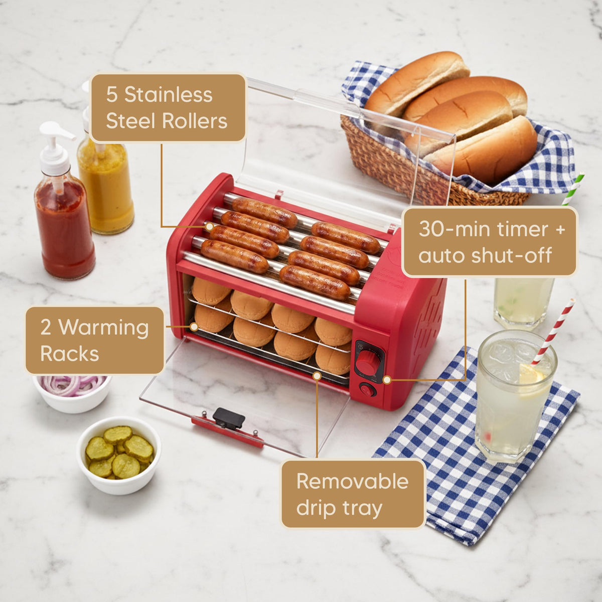 Elite Gourmet 30-minute timer with auto shut-off functionality.