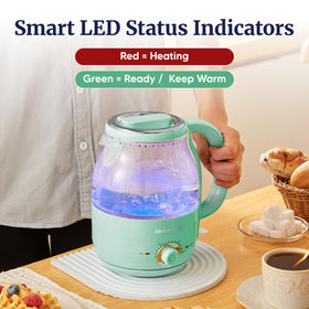 360° cordless base with hidden cord storage for versatile serving.