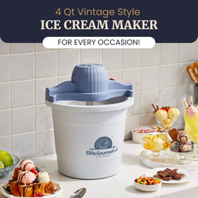 Elite Gourmet freezing cannister ready for churned desserts.