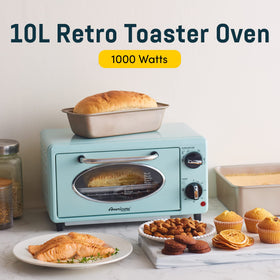 Adjustable thermometer on the Americana toaster oven for precise cooking