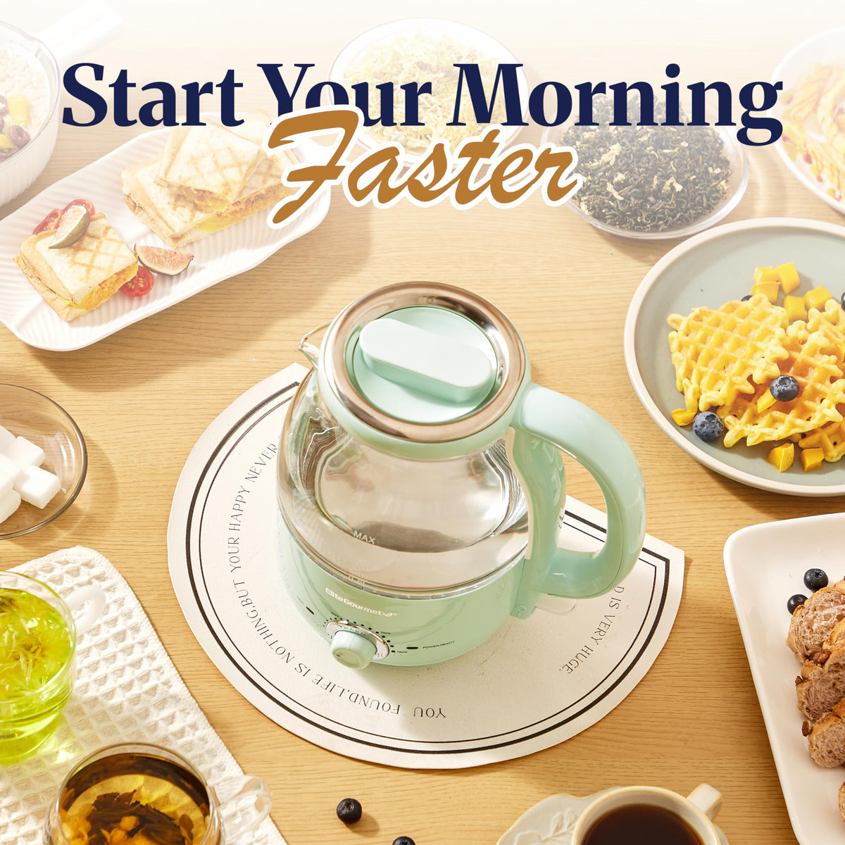 BPA-free borosilicate glass body built for durability and easy cleaning.
