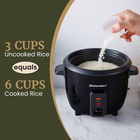BPA-free steam tray included with Elite Gourmet rice cooker for safe steaming.