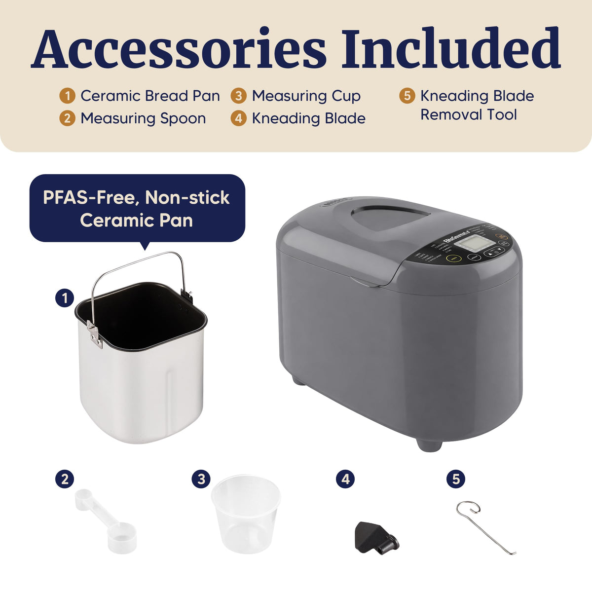 Keep-warm feature preserves freshness after baking.