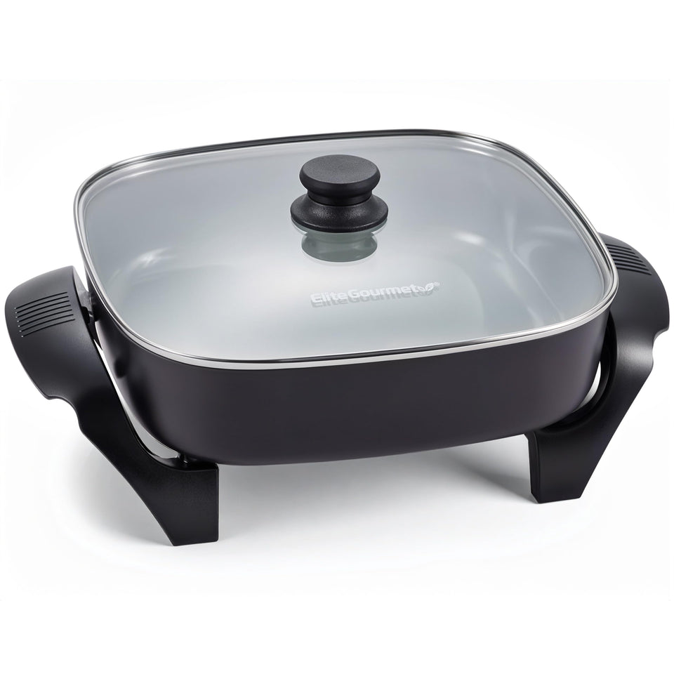 Elite Gourmet Ceralast skillet base offers durable construction with even heat for consistent results.
