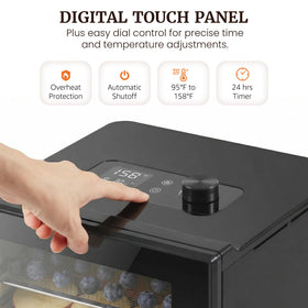 Elite Gourmet dehydrator digital control panel for precise time and temperature control