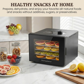 Elite Gourmet dehydrator viewing window lets you track progress at a glance