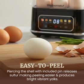 Elite Gourmet Digital Egg Cooker fluffy omelets in minutes.