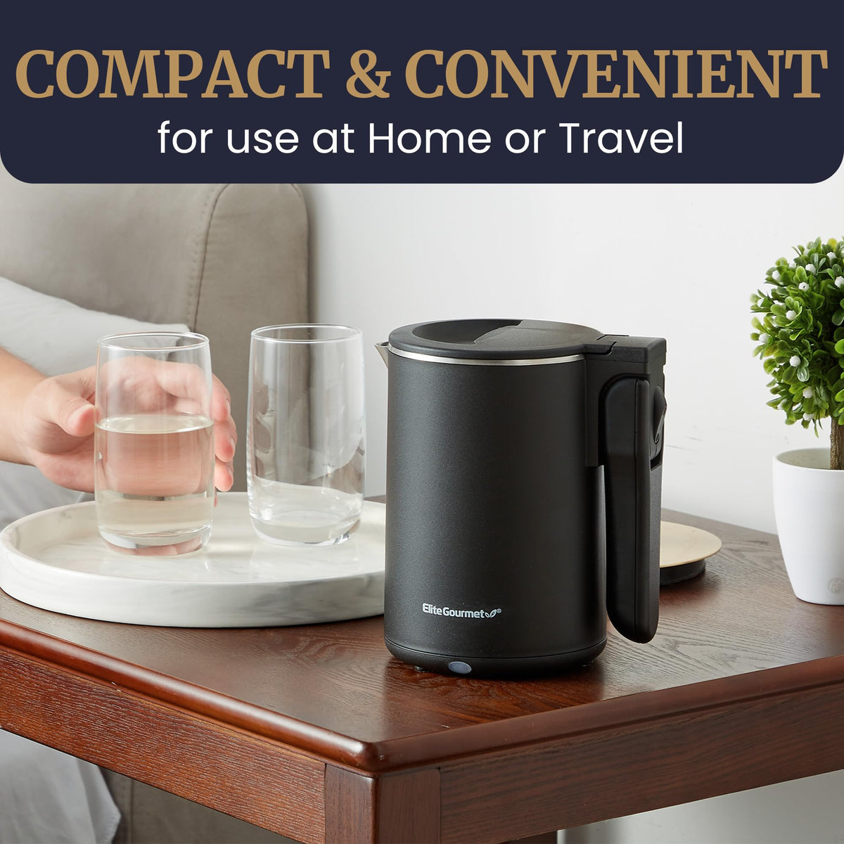 Elite Gourmet auto shut-off protects against boiling dry for safe use