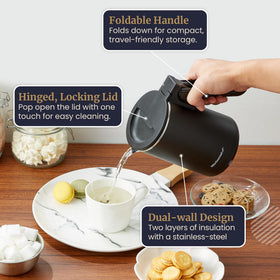 Elite Gourmet double-wall exterior keeps the kettle cool to touch