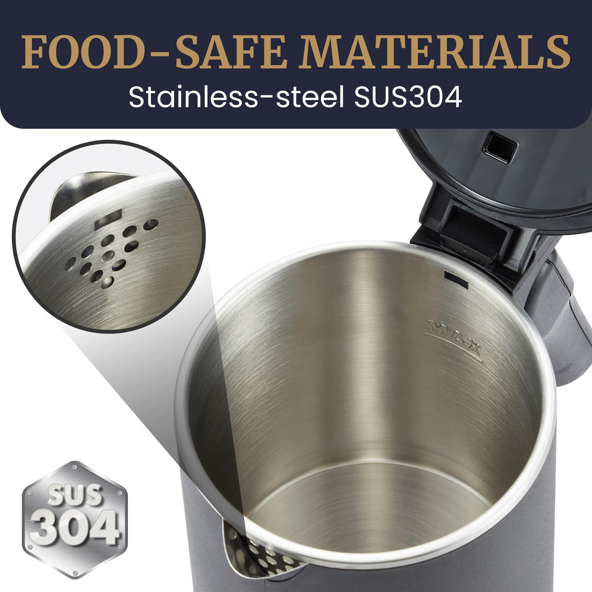 Elite Gourmet stainless-steel interior for durable construction and flavor preservation