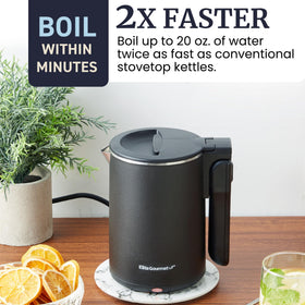 Elite Gourmet pour-spout with free-flow filter for clean pours