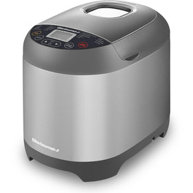 Elite Gourmet EBM8103SS bread machine lid shows durable stainless finish for steady baking