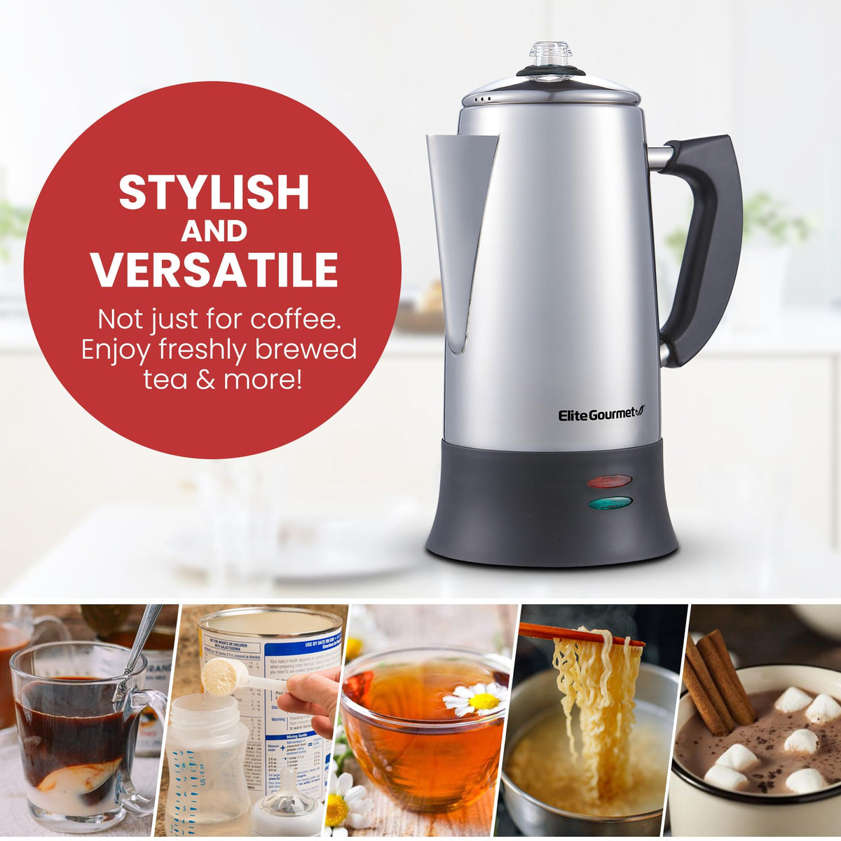 EC924 12-cup capacity brews multiple servings quickly for busy mornings.