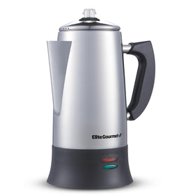 Elite Gourmet EC924 12-cup percolator pour spout for clean, mess-free serving.