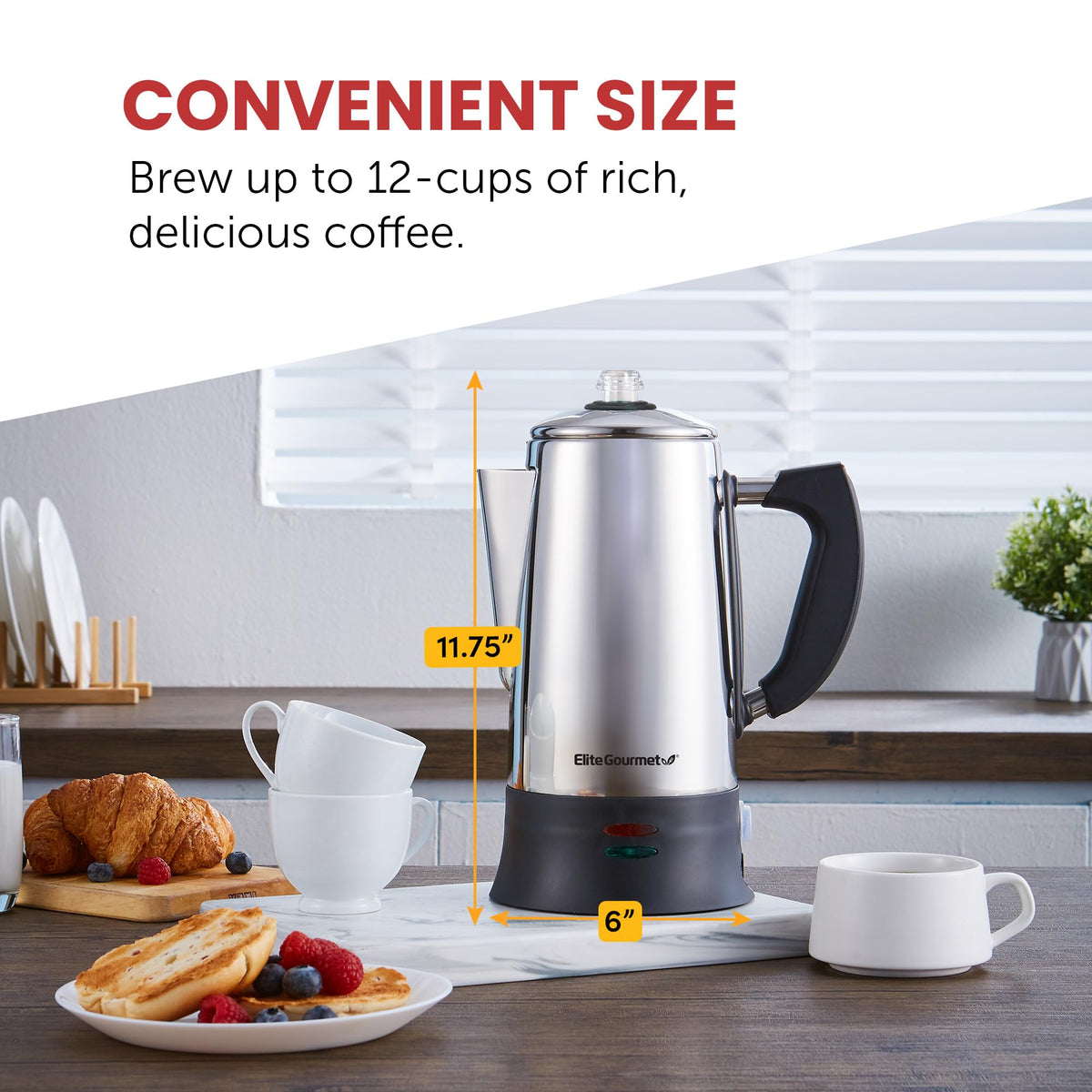 Stainless steel lid and basket on EC924 ensure durable performance.