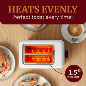 Elite Gourmet ECT-1027 showing seven browning levels for precise toast results.
