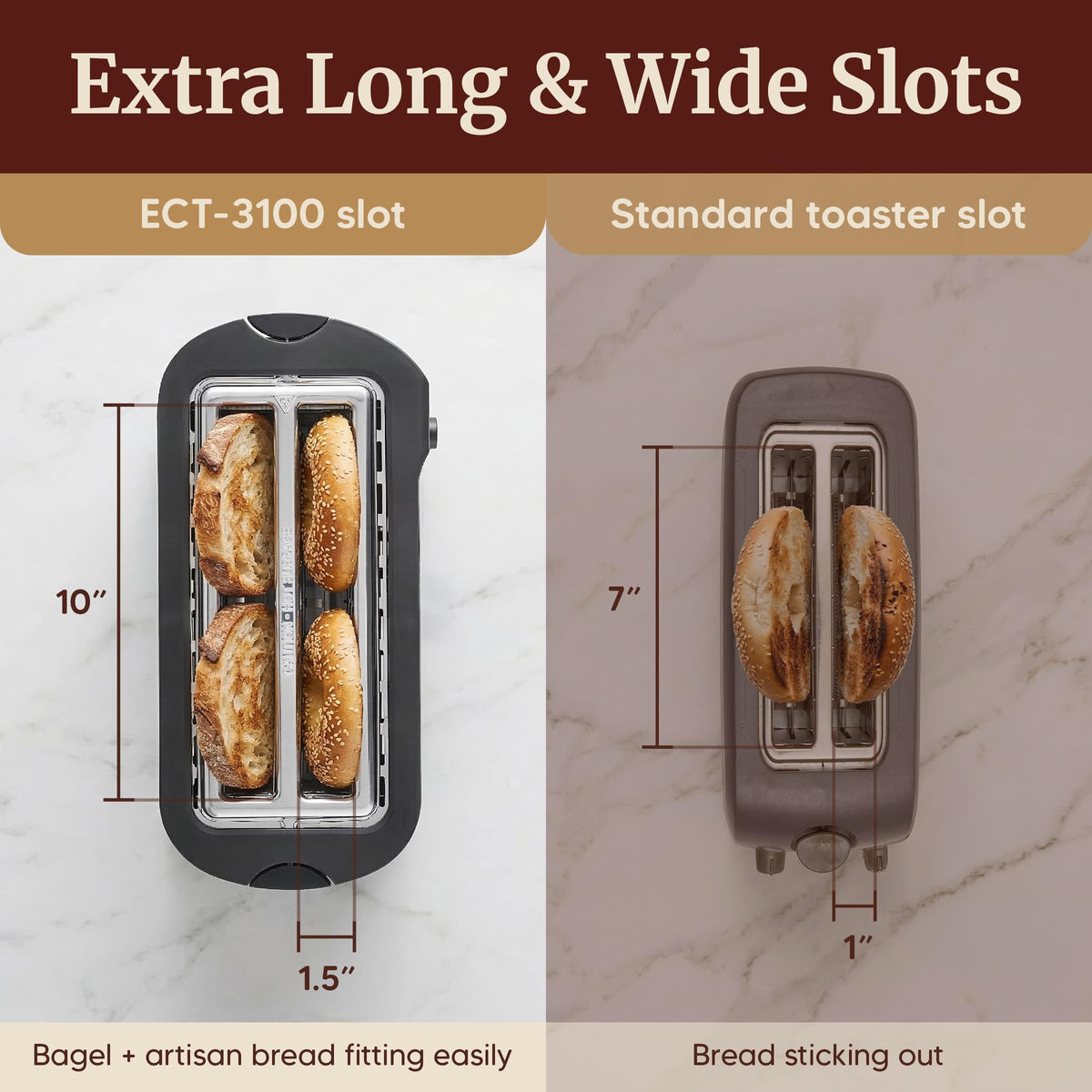Built-in warming rack on Elite Gourmet ECT-3100 for warm pastries