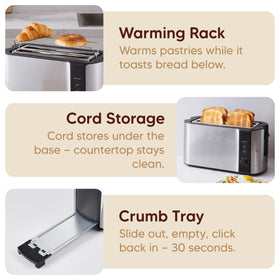 36-inch cord storage keeps Elite Gourmet ECT-3100 cords tidy