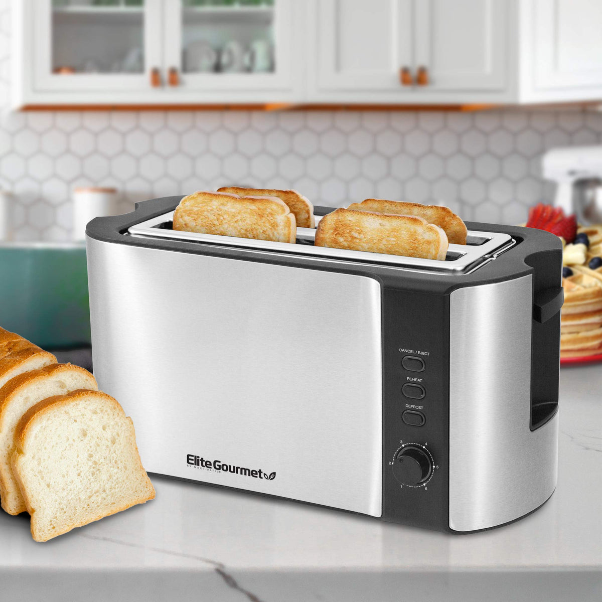 Elite Gourmet ECT-3100 extra-wide slots ideal for bagels and sourdough