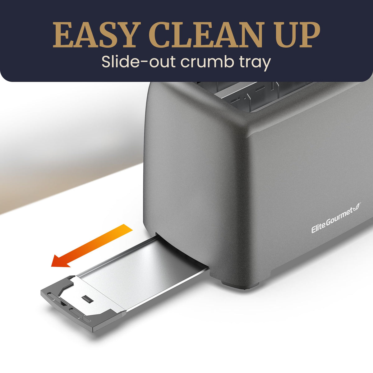 Elite Gourmet ECT1027G 1.25 inch slots with self-centering guides promote even browning.
