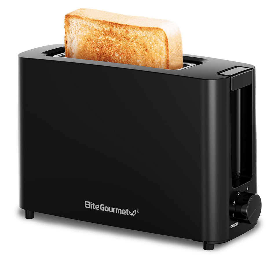 Elite Gourmet ECT118B cool-touch exterior keeps hands safe during toasting.