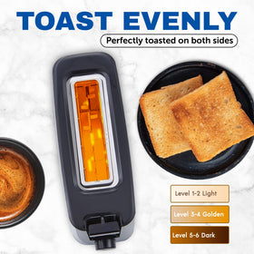 Elite Gourmet ECT118B wide 1.15-inch slot for thick slices like bagels.