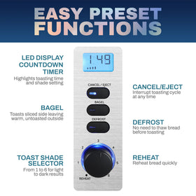 Elite Gourmet ECT2145 defrost setting for frozen bread